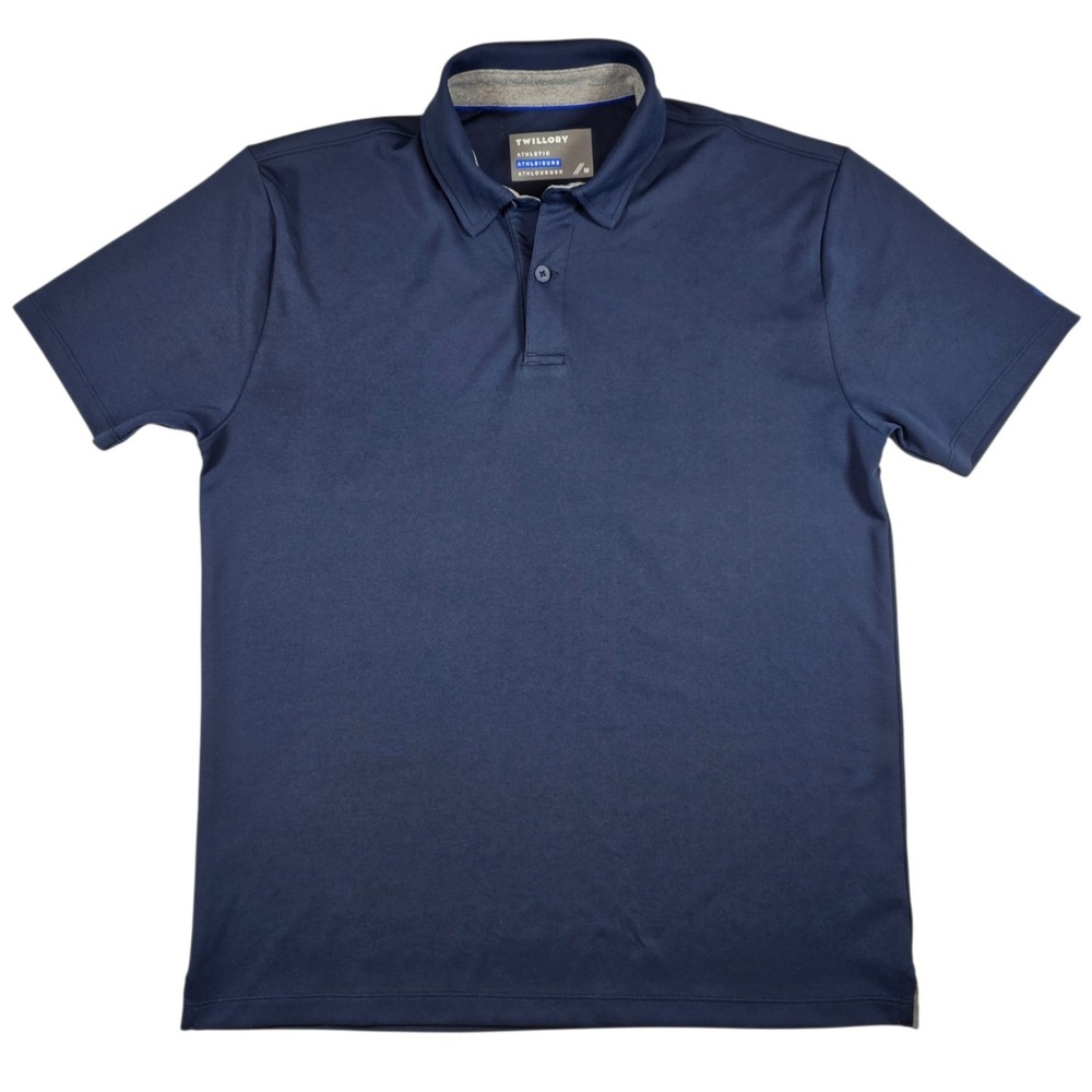 Twillory Blue Athletic Fit Athlounger Sport Performance Polo Shirt Men's Size M